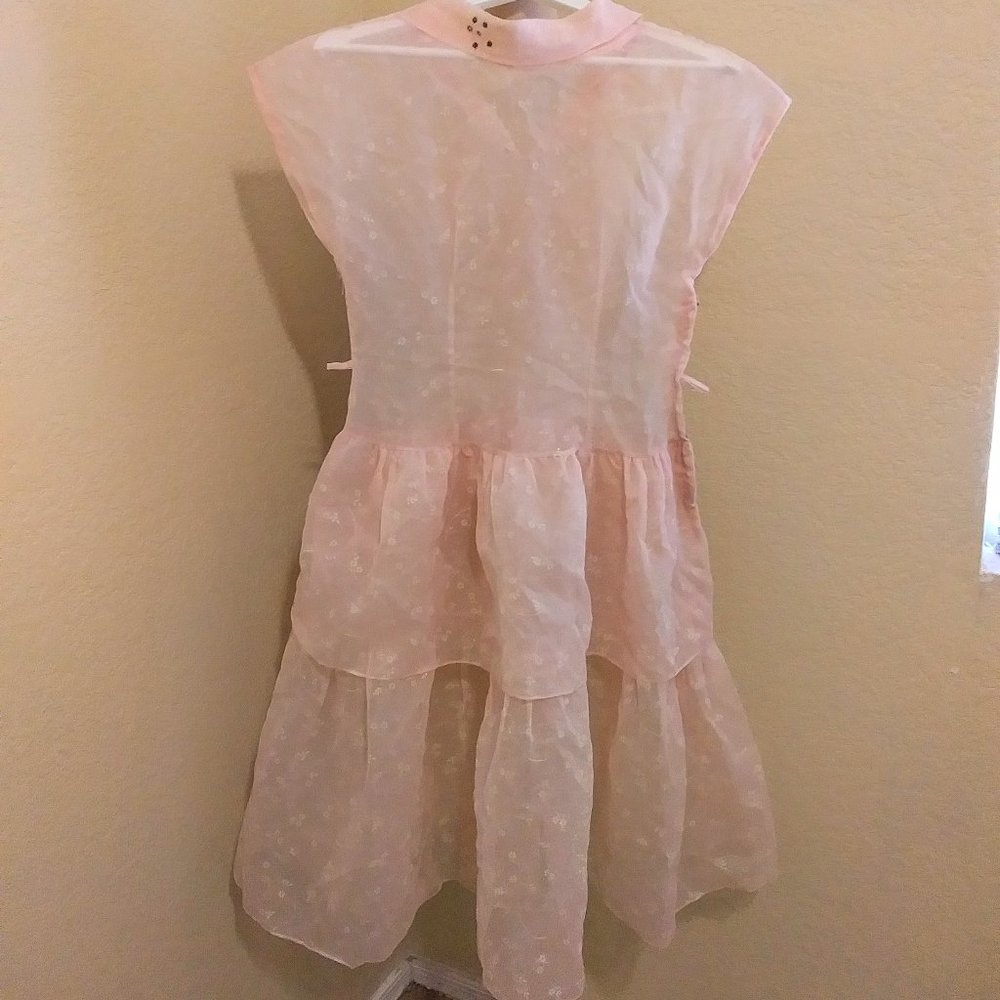 Vintage 1950s Pink Floral Party Dress